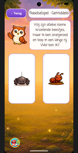 A riddle game for children on a phone